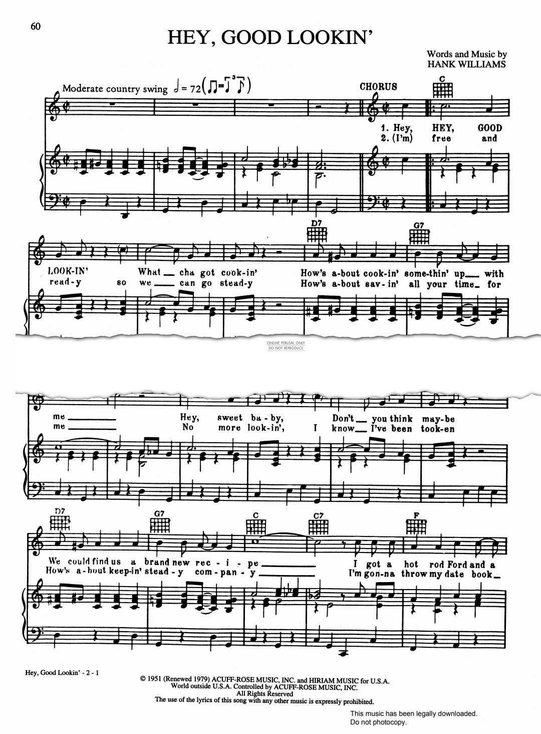 Product gallery: Page 1 of 1 Hey, Good Lookin', Hank Williams