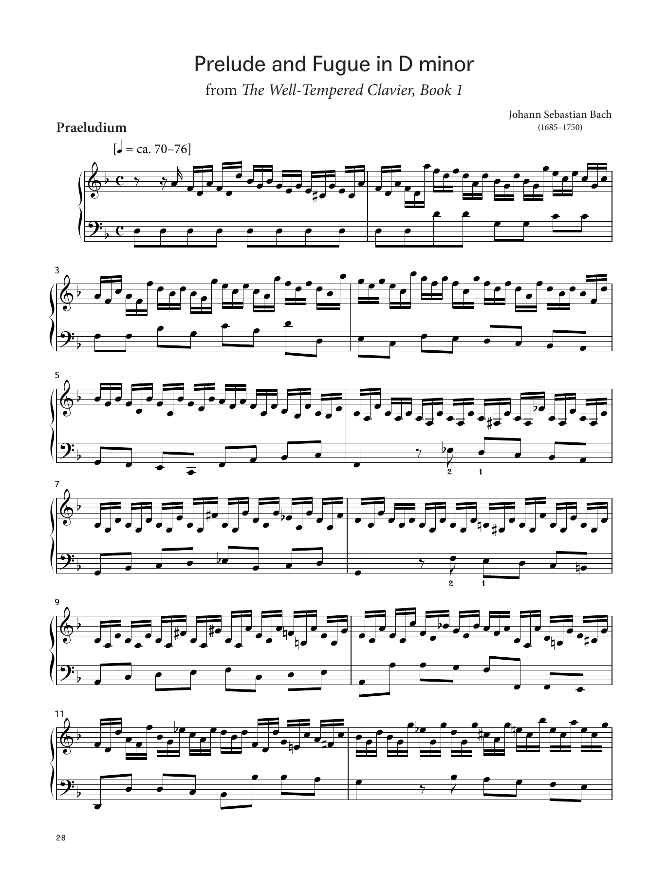 Produktgalerie: Seite 1 von 1 Prelude and Fugue in D minor, BWV 851 (LCME Piano 2018 Grade 8 List A), Johann Sebastian Bach, Klavier