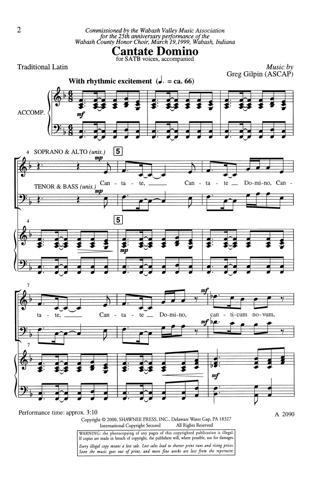 Product gallery: Page 1 of 1 Cantate Domino, Greg Gilpin