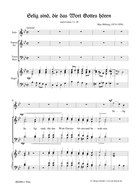 gallery: Selig sind, die das Wort Gottes hören, , Gemischter Chor und Orgel