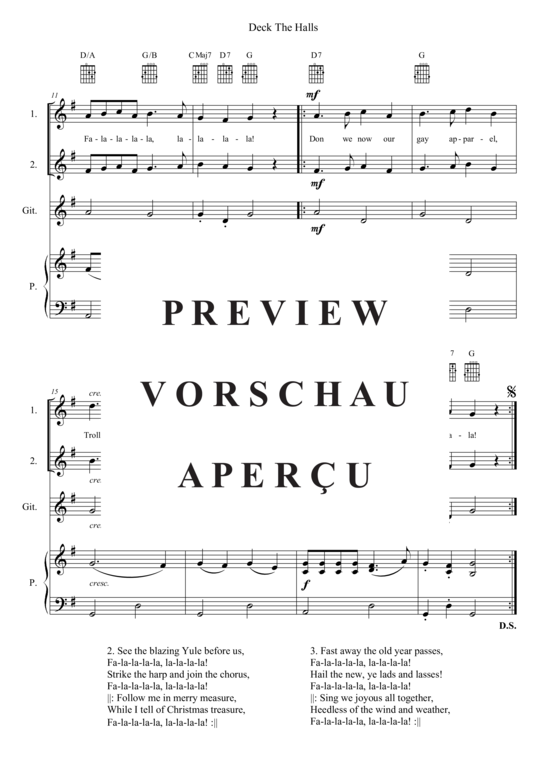 Produktgalerie: Seite 3 von 3 Deck The Halls , , (Gesangs-Duett + Klavier/Gitarre opt.)