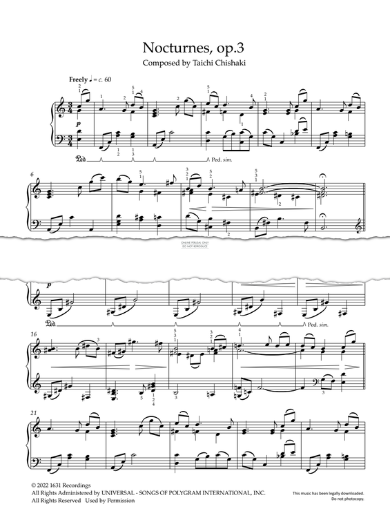 Produktgalerie: Seite 1 von 1 Nocturnes Op.3, Taichi Chishaki, Klavier