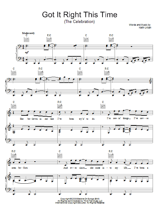 Produktgalerie: Seite 1 von 1 Got It Right This Time, Keith Urban, Gesang, Gitarre, Klavier
