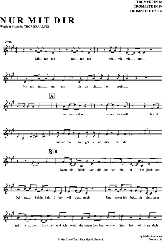 Produktgalerie: Seite 1 von 4 Nur Mit Dir , Braarvig, Thor, Trompete in B