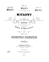 cover: Mifanwy, Dorothy Forster, Gesang, Klavier