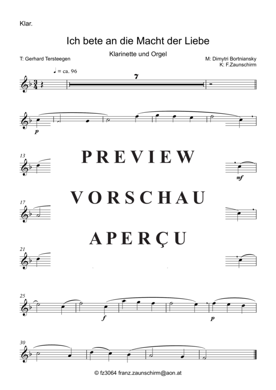 Product gallery: Page 4 of 6 Ich bete an die Macht der Liebe , , (clarinet in Bb + organ)