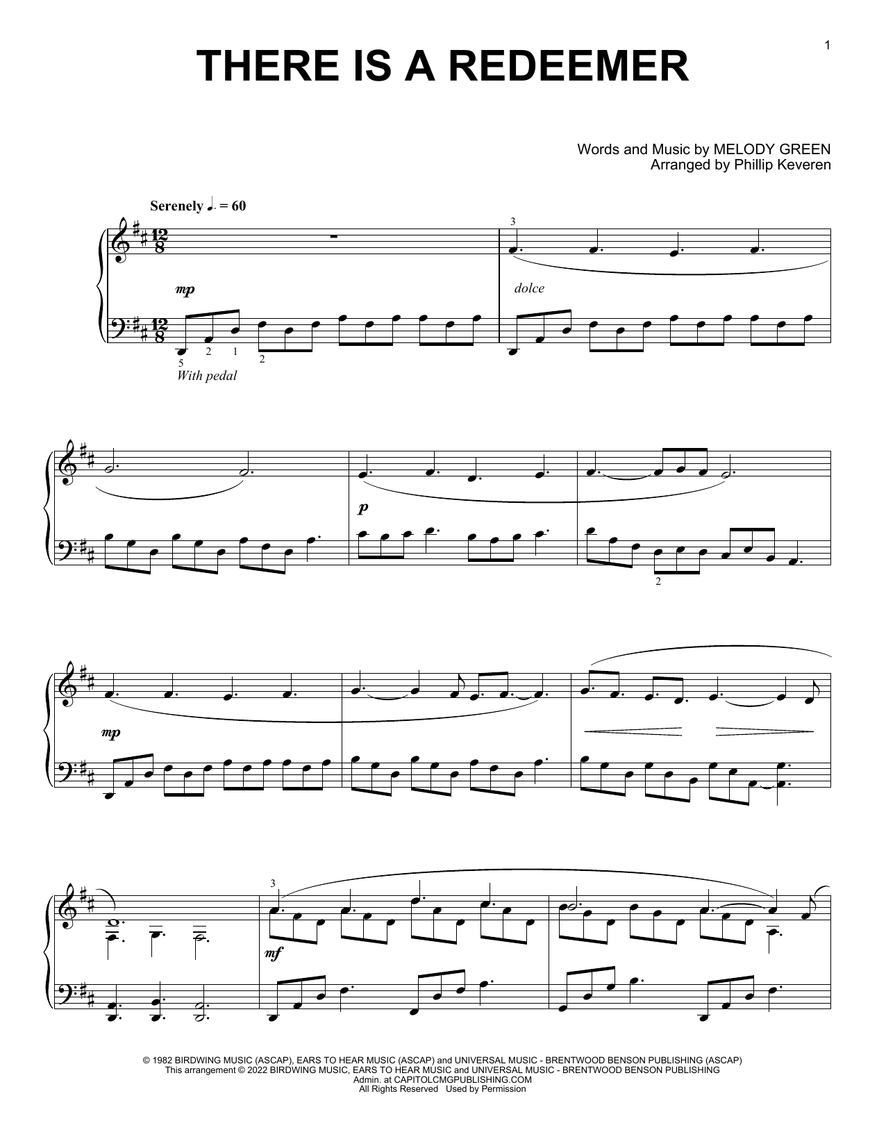Produktbild zu: There Is A Redeemer [Classical version] (arr. Phillip Keveren)