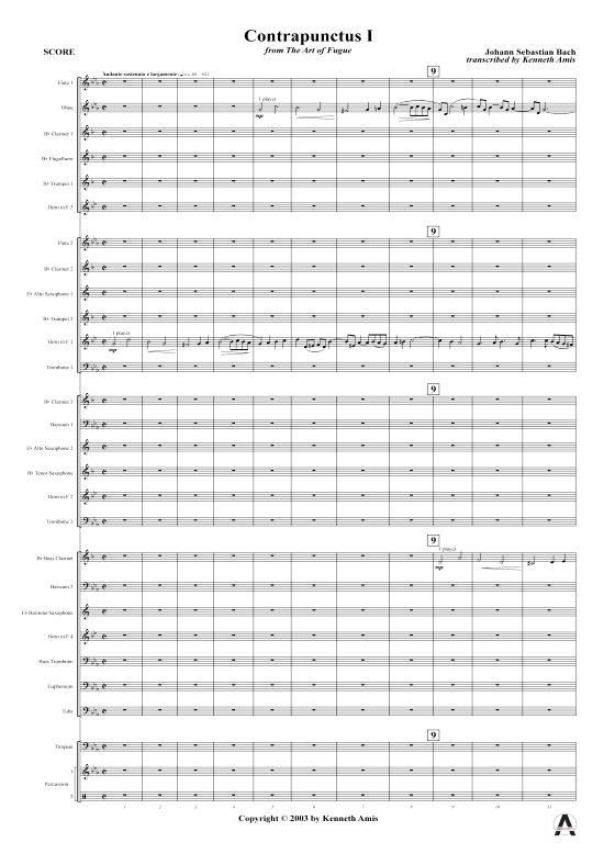 Contrapunctus 1 aus Kunst der Fuge 