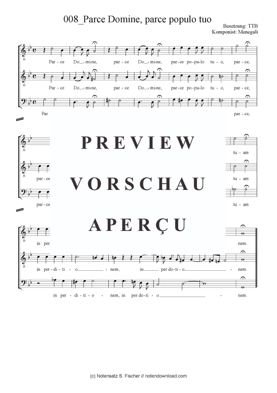 Product picture to: Parce Domine, parce populo tuo Menegali 