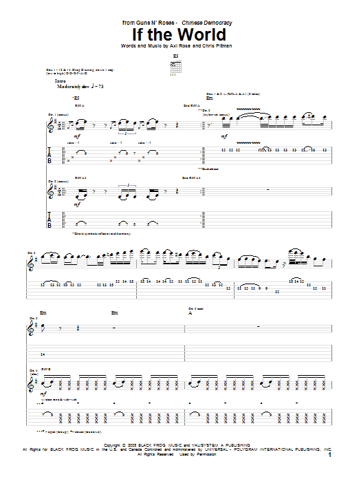 Produktgalerie: Seite 1 von 1 If The World, Guns N' Roses, Gitarre