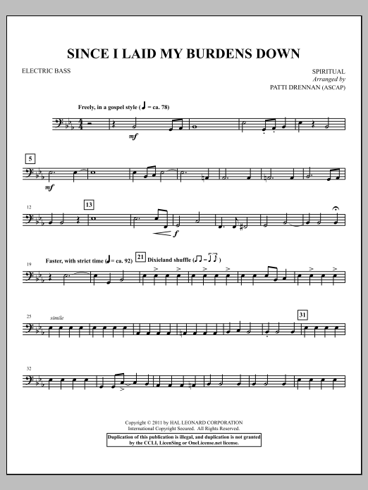 Produktbild zu: Since I Laid My Burdens Down - Electric Bass