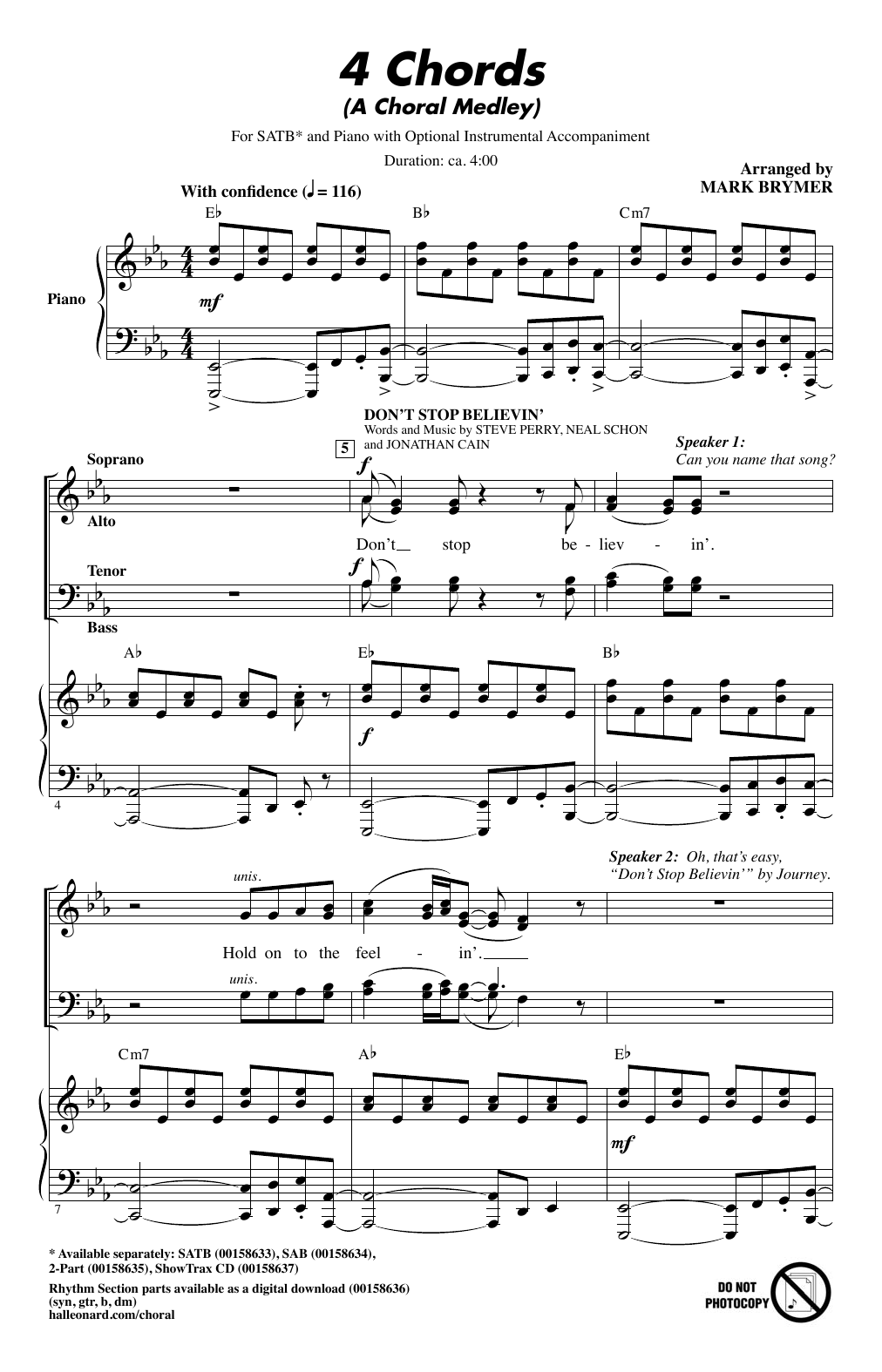 Produktgalerie: Seite 1 von 1 4 Chords (A Choral Medley), Mark Brymer, Chor