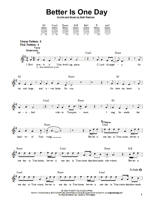 Product gallery: Page 1 of 1 Better Is One Day, Matt Redman