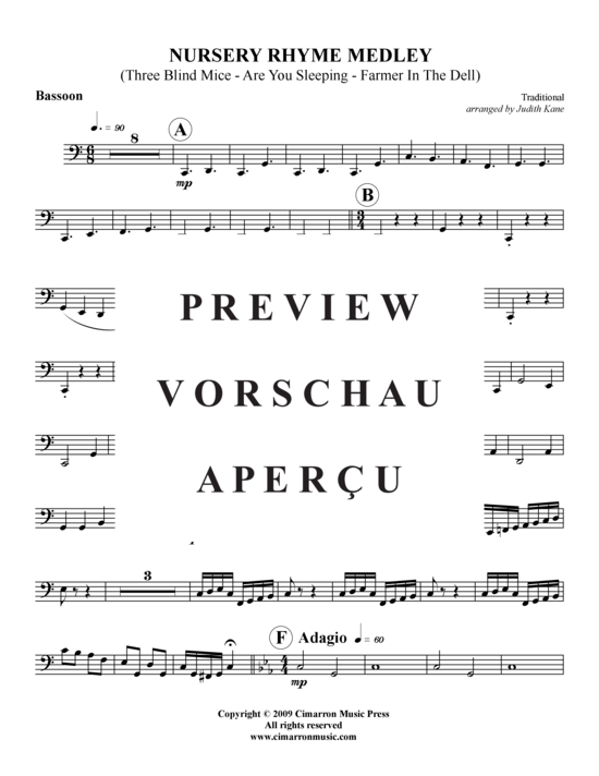 Produktgalerie: Seite 2 von 15 Nursery Rhyme Medley – 3 Sätze , , (Holzbläser-Quintett)