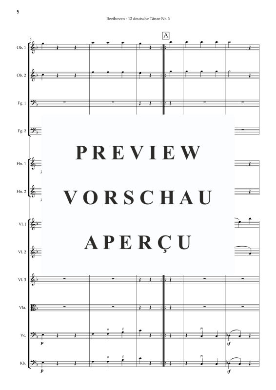 Produktgalerie: Seite 7 von 11 Deutscher Tanz Nr. 3, , Jugendkammerorchester