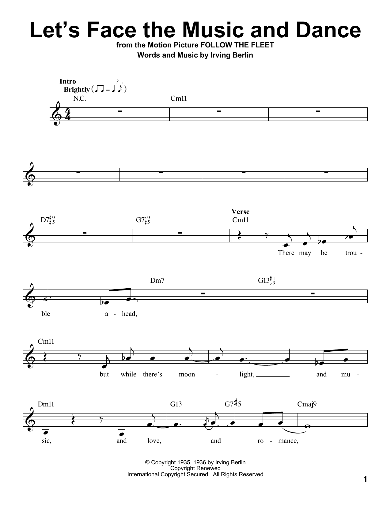 Product gallery: Page 1 of 1 Let's Face The Music And Dance, Irving Berlin