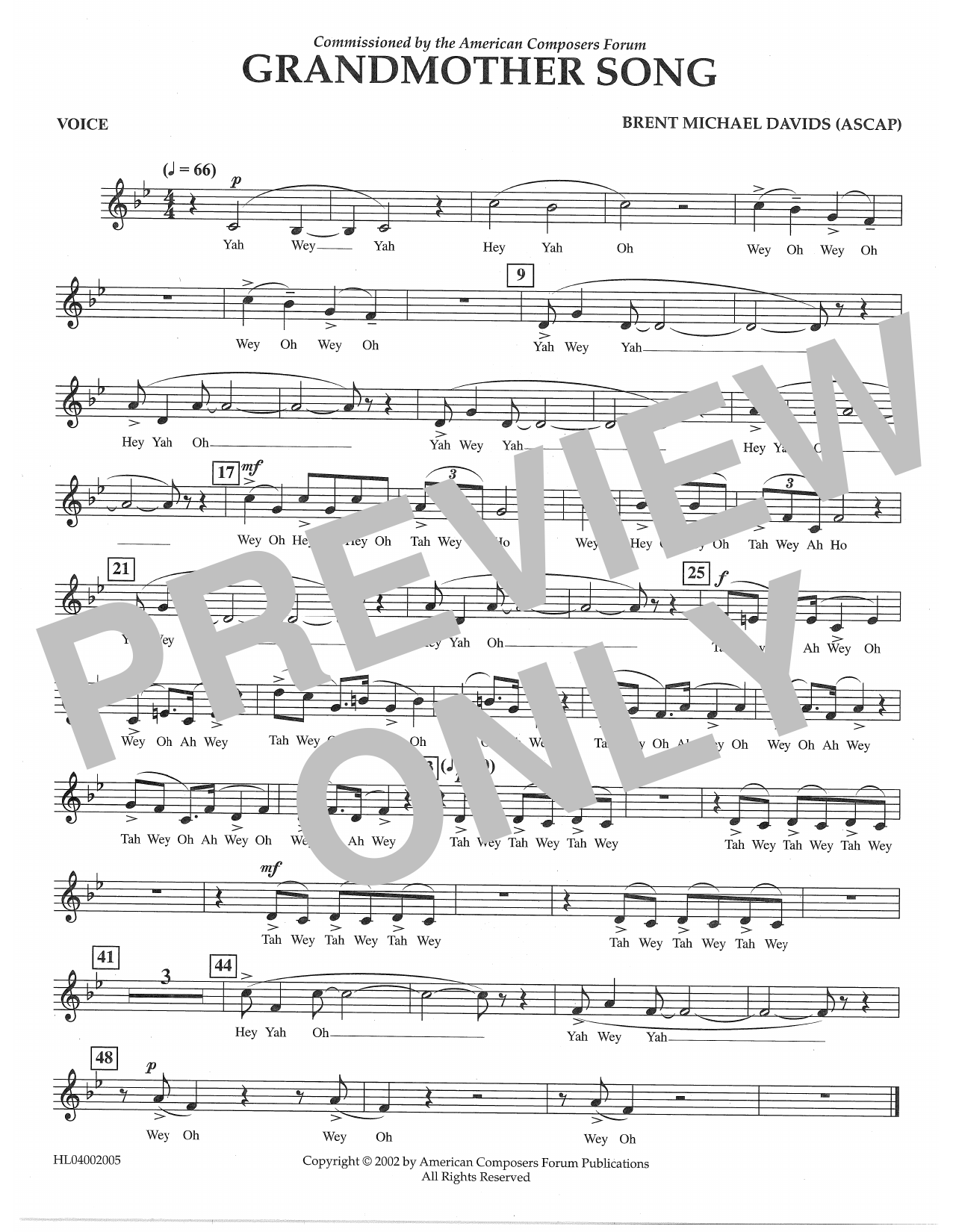 Produktbild zu: Grandmother Song - Voice