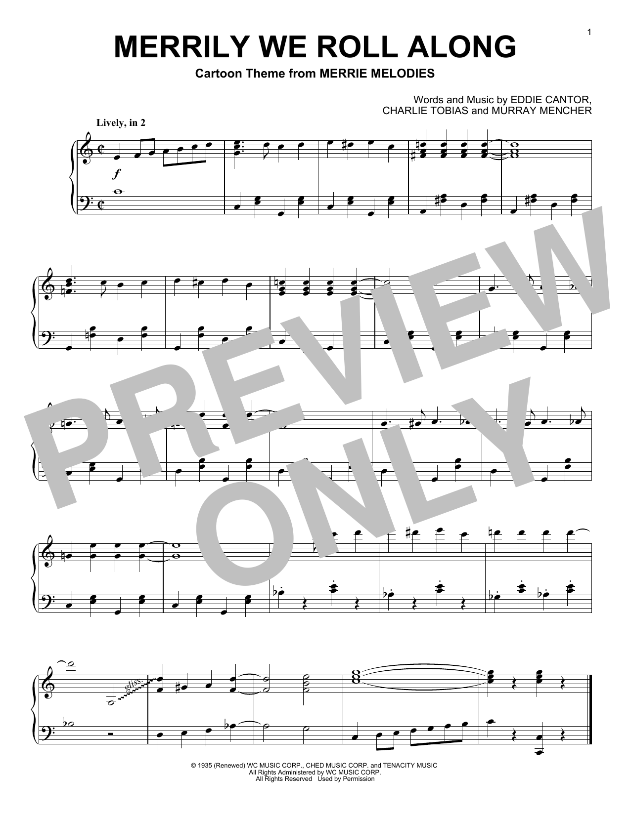 Produktbild zu: Merrily We Roll Along (from Looney Tunes)