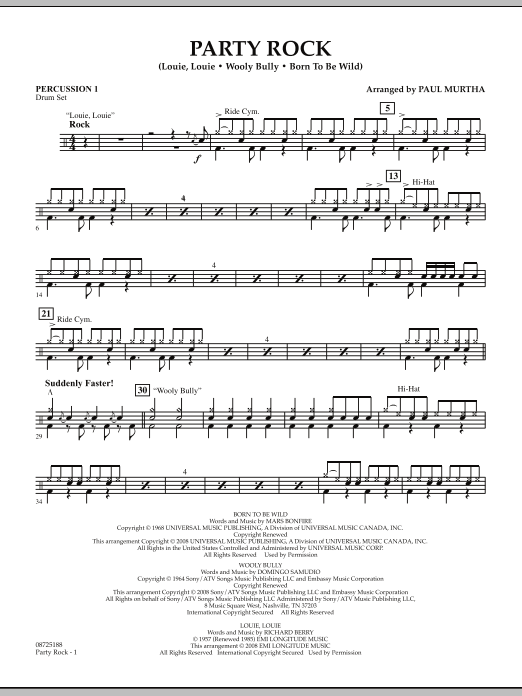 Produktgalerie: Seite 1 von 1 Party Rock - Percussion 1, Paul Murtha, Ensemble
