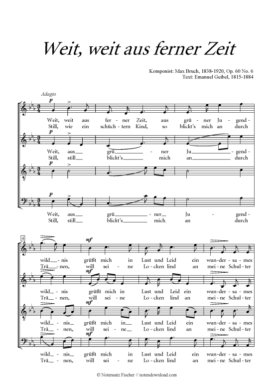 Product picture to: Weit, weit aus ferner Zeit Max Bruch (op. 60 Nr. 6)