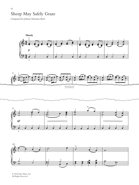 Produktgalerie: Seite 1 von 1 Sheep May Safely Graze, Johann Sebastian Bach, Klavier