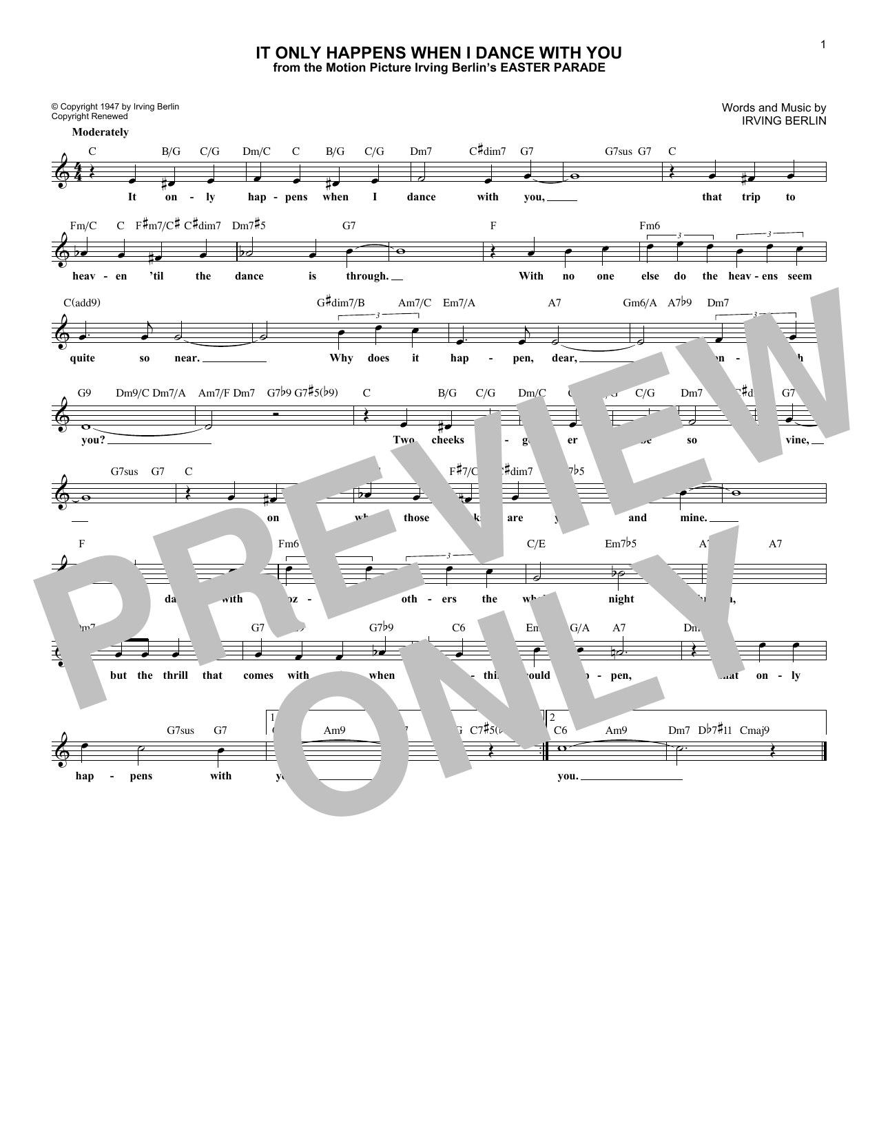 Produktbild zu: It Only Happens When I Dance With You (from Easter Parade)