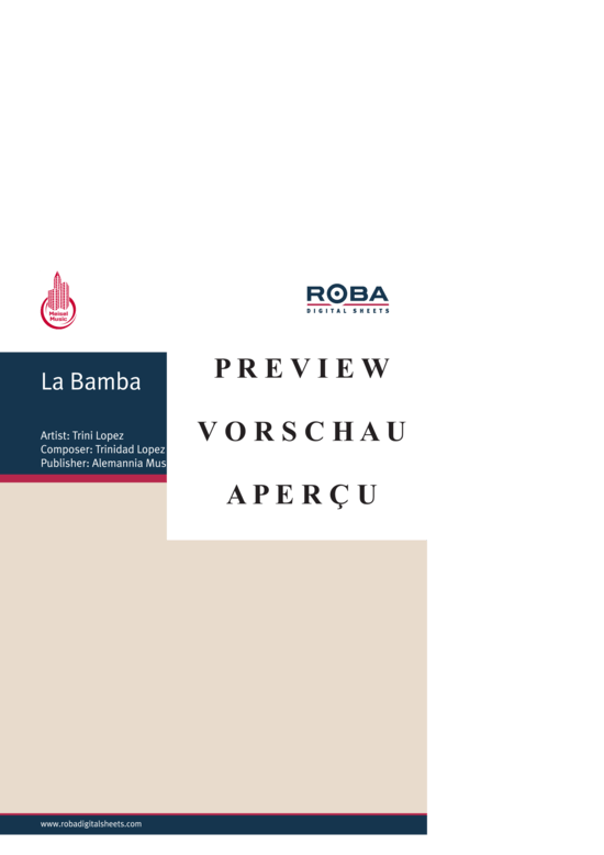 Produktgalerie: Seite 2 von 4 La Bamba, Lopez, 	Trini, Klavier und Gesang