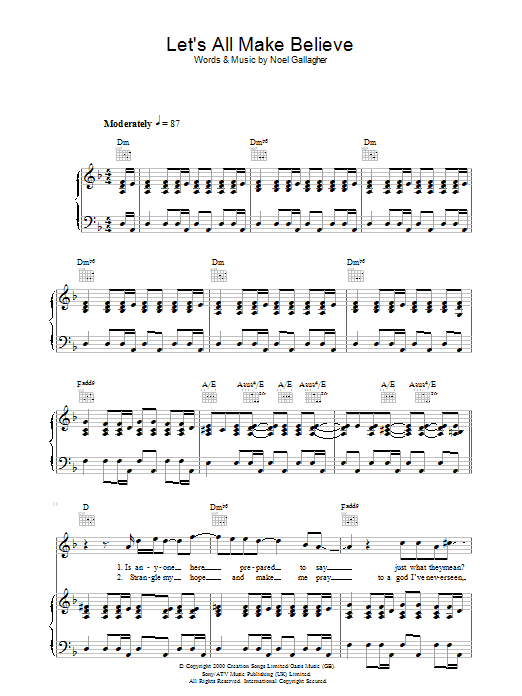 Produktgalerie: Seite 1 von 1 Let's All Make Believe, Oasis, Gesang, Gitarre, Klavier