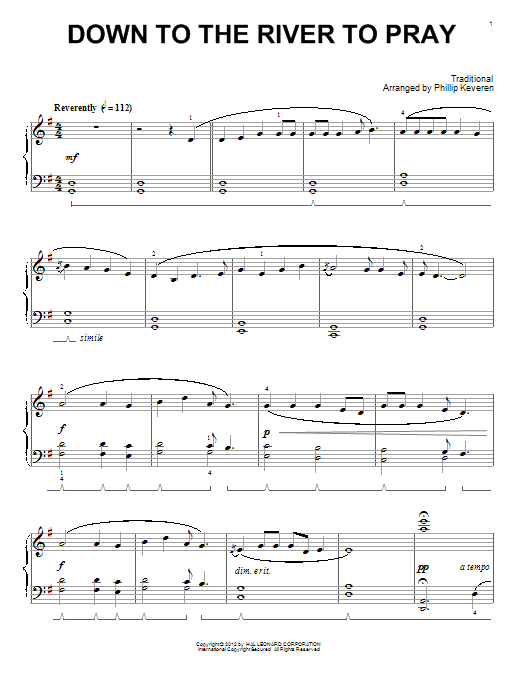 Product gallery: Page 1 of 1 Down To The River To Pray (arr. Phillip Keveren), Traditional