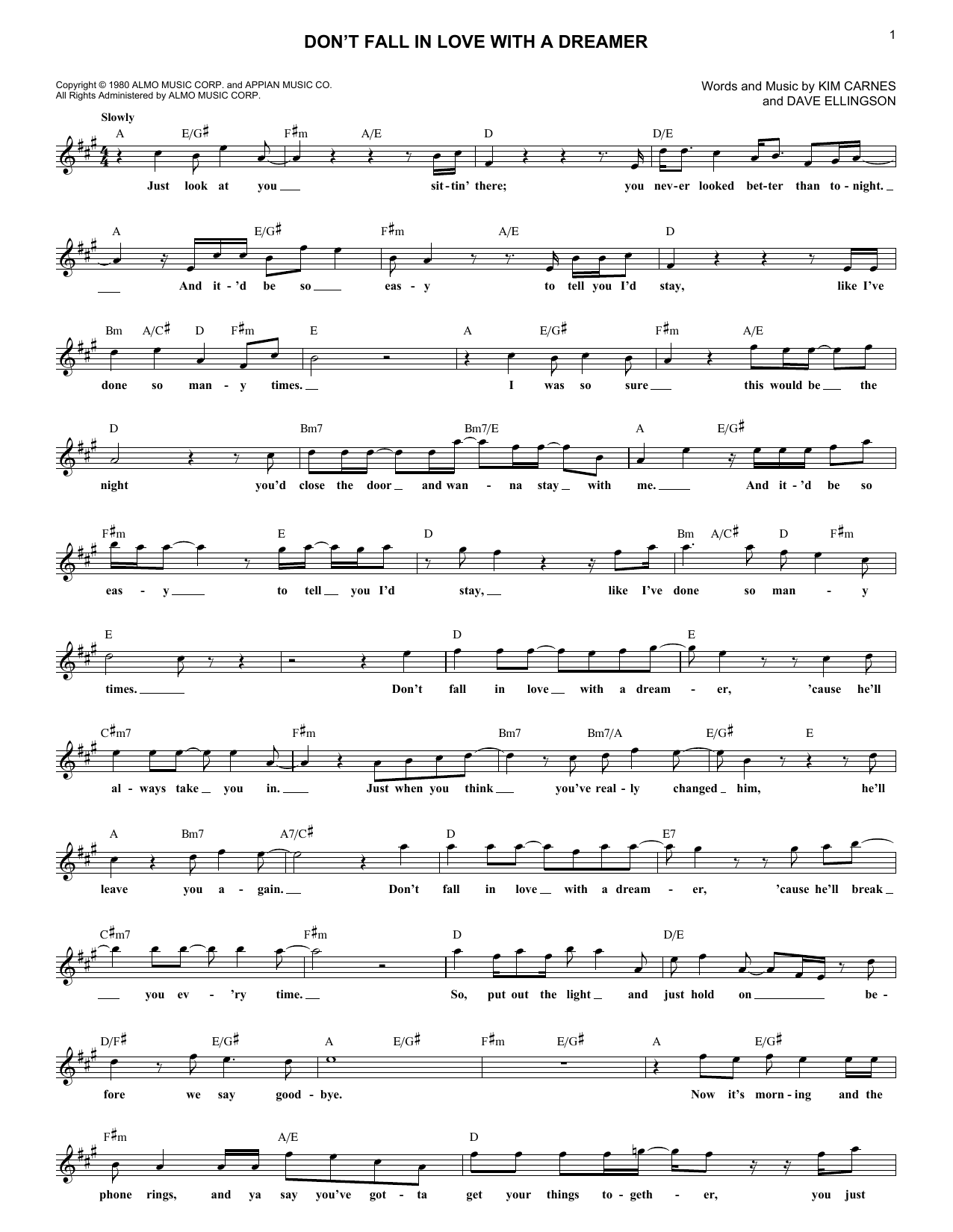 Produktgalerie: Seite 1 von 1 Don't Fall In Love With A Dreamer, Kenny Rodgers & Kim Carnes, Melodieinstrument