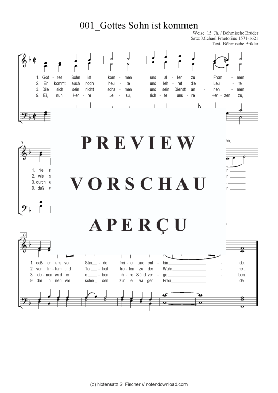 Product picture to: Gottes Sohn ist kommen Chorsatz Alte Meister