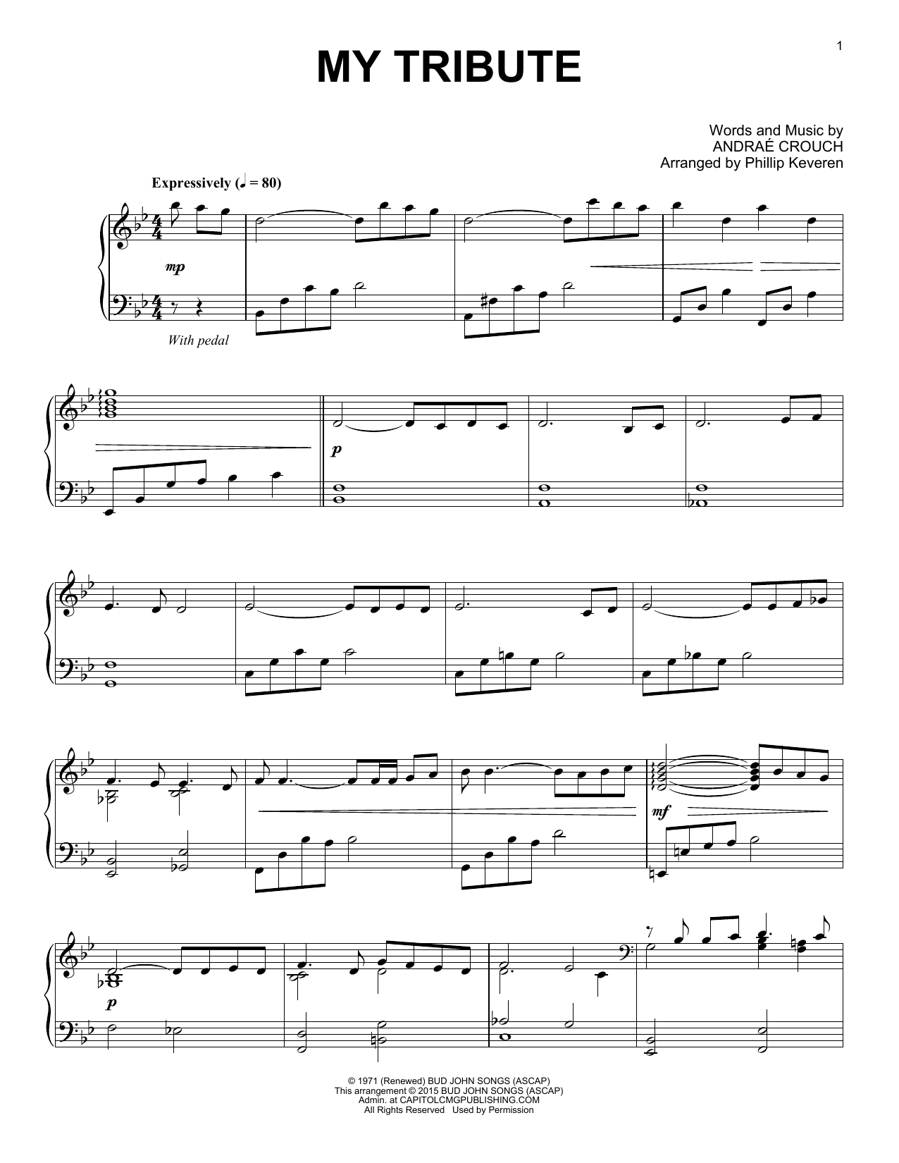 Product gallery: Page 1 of 1 My Tribute (arr. Phillip Keveren), Andraé Crouch