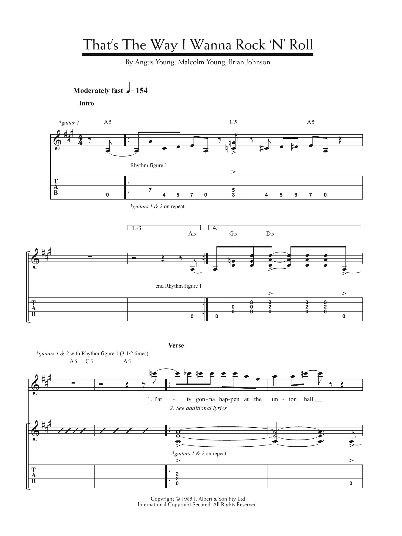 Produktgalerie: Seite 1 von 1 That's The Way I Wanna Rock 'n' Roll, AC/DC, Gitarre