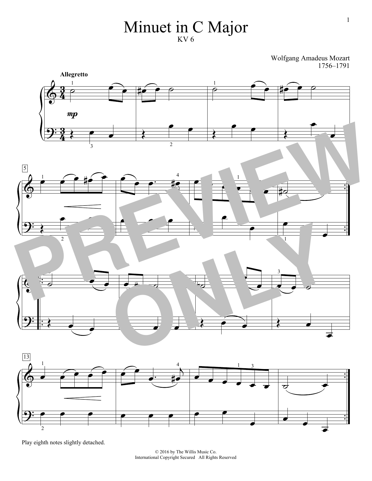 Produktbild zu: Minuet In C Major, KV 6