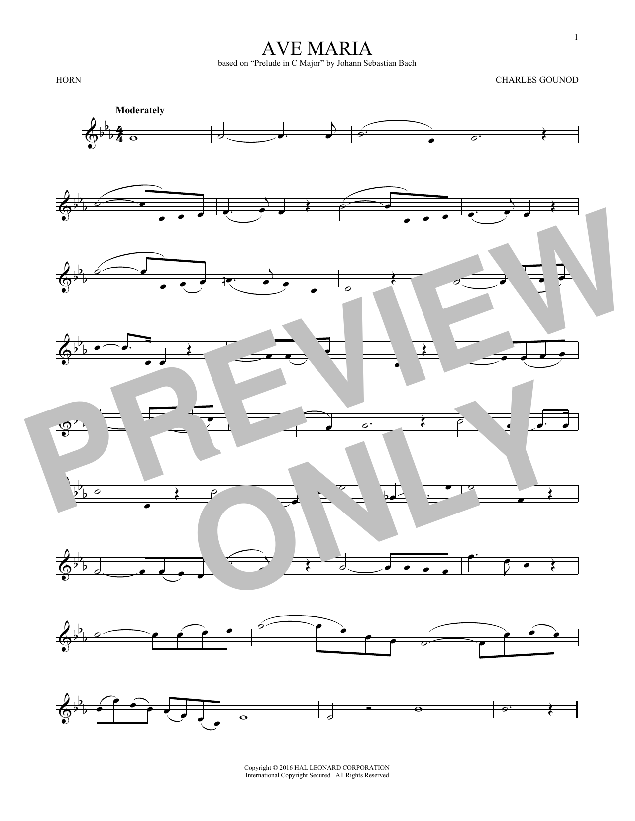 Produktgalerie: Seite 1 von 1 Ave Maria, Johann Sebastian Bach, Horn