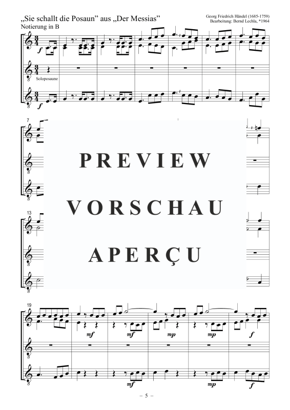 Produktgalerie: Seite 6 von 9 Sie schallt die Posaun aus: Der Messias, , Posaunenchor