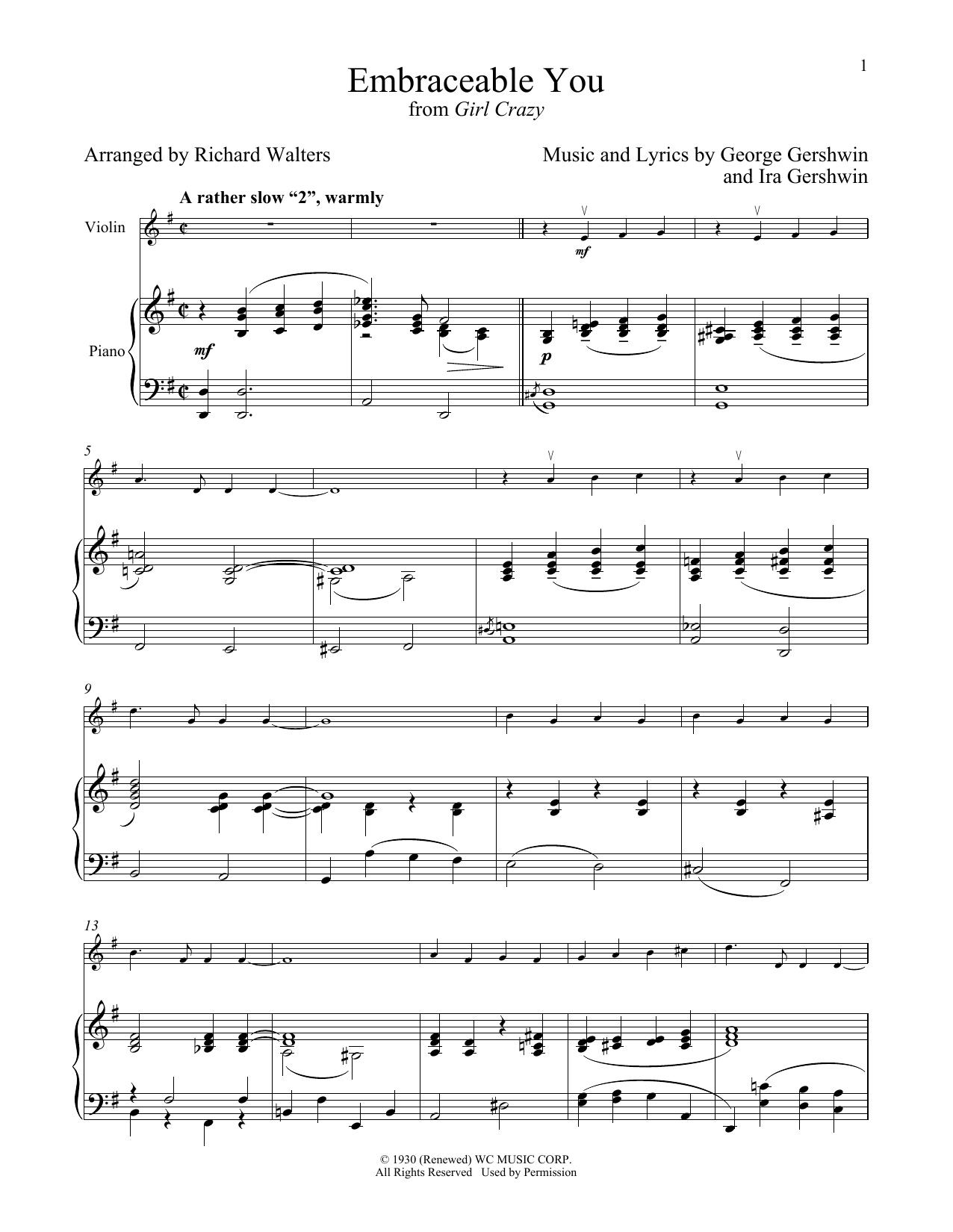 Product gallery: Page 1 of 1 Embraceable You (from Girl Crazy), George Gershwin & Ira Gershwin