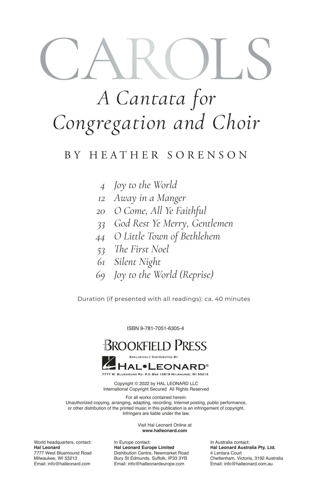 Produktbild zu: Carols (A Cantata for Congregation and Choir)