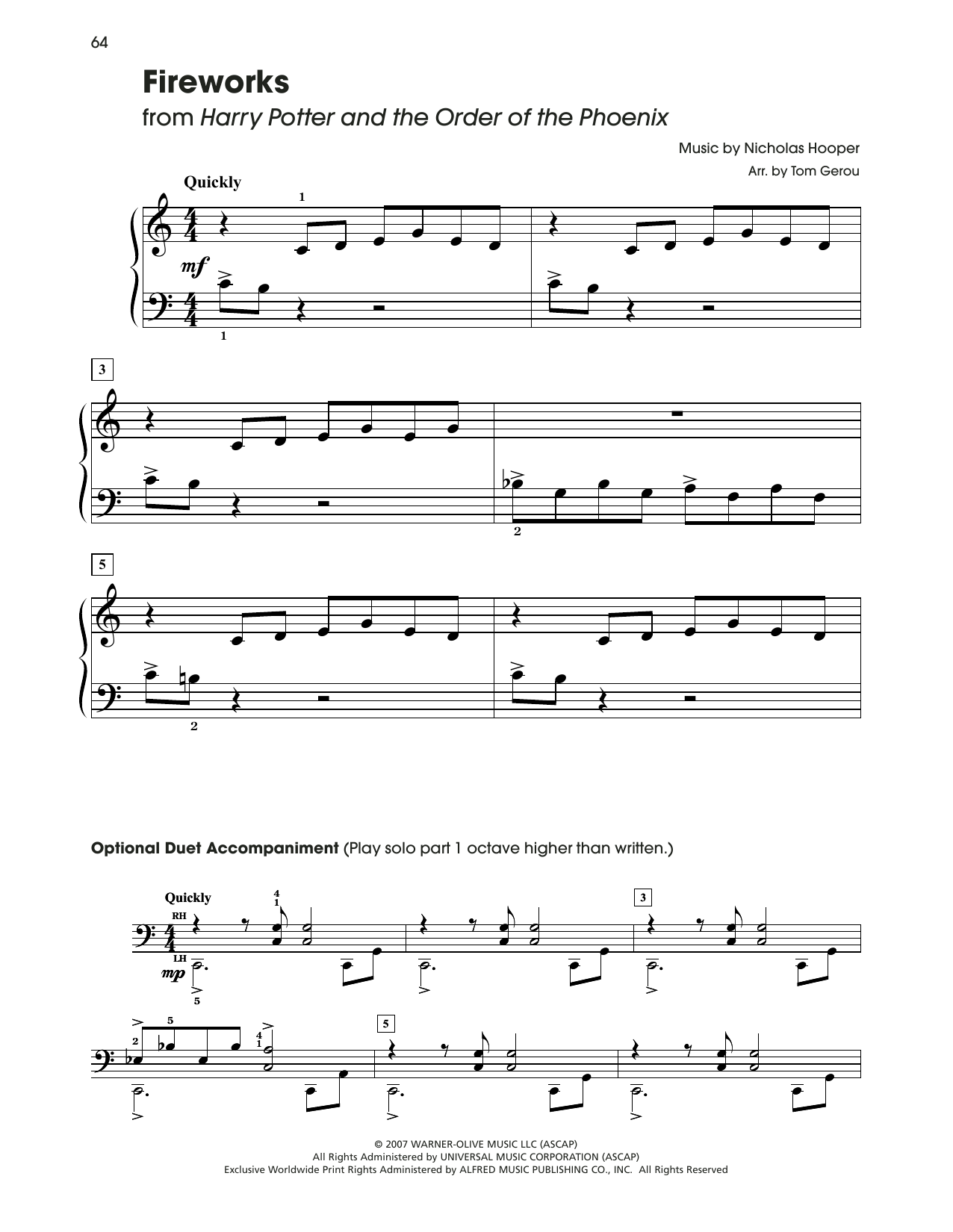 Product gallery: Page 1 of 1 Fireworks (from Harry Potter) (arr. Tom Gerou), Nicolas Hooper
