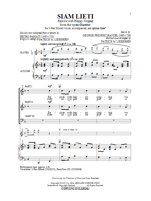 Product picture to: Siam Lieti (Rejoice With Happy Singing)