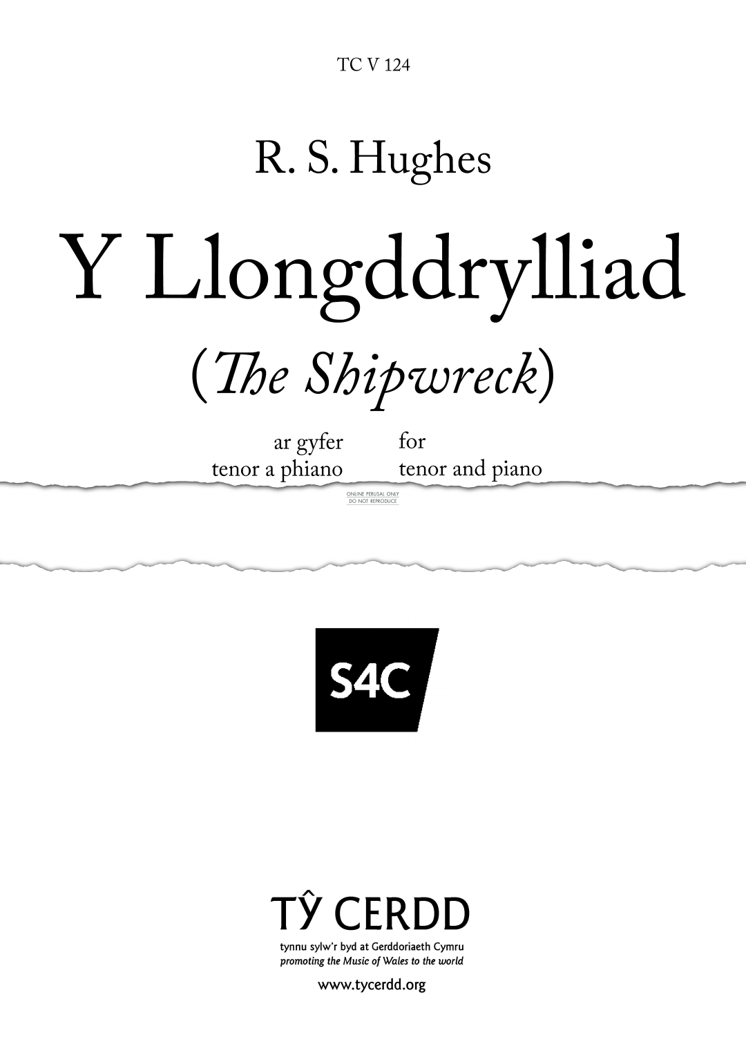 Produktgalerie: Seite 1 von 1 Y Llongddrylliad, RS Hughes, Gesang, Klavier