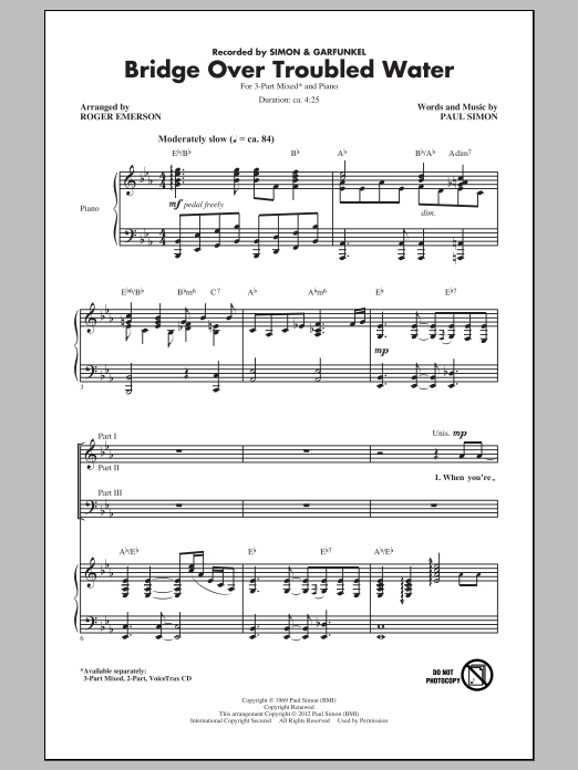 Product picture to: Bridge Over Troubled Water (arr. Roger Emerson)