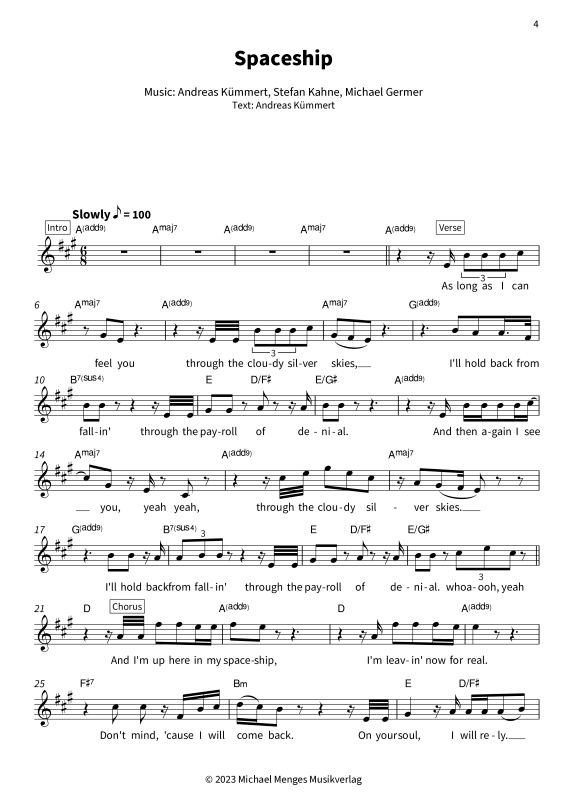 gallery: In My Bones - Leadsheets by Andreas Kümmert, Andreas Kümmert, Gesang & Akkorde - Leadsheet