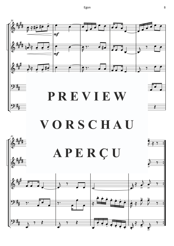 Produktgalerie: Seite 10 von 11 Egon - Schwungvoller Tango-Schlager, , Blechbläser Quintett