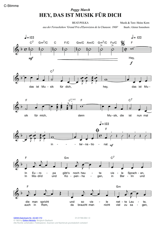 gallery: Hey, das ist Musik für dich , March, Peggy, (Melodie-Stimmen in C/B/Es)