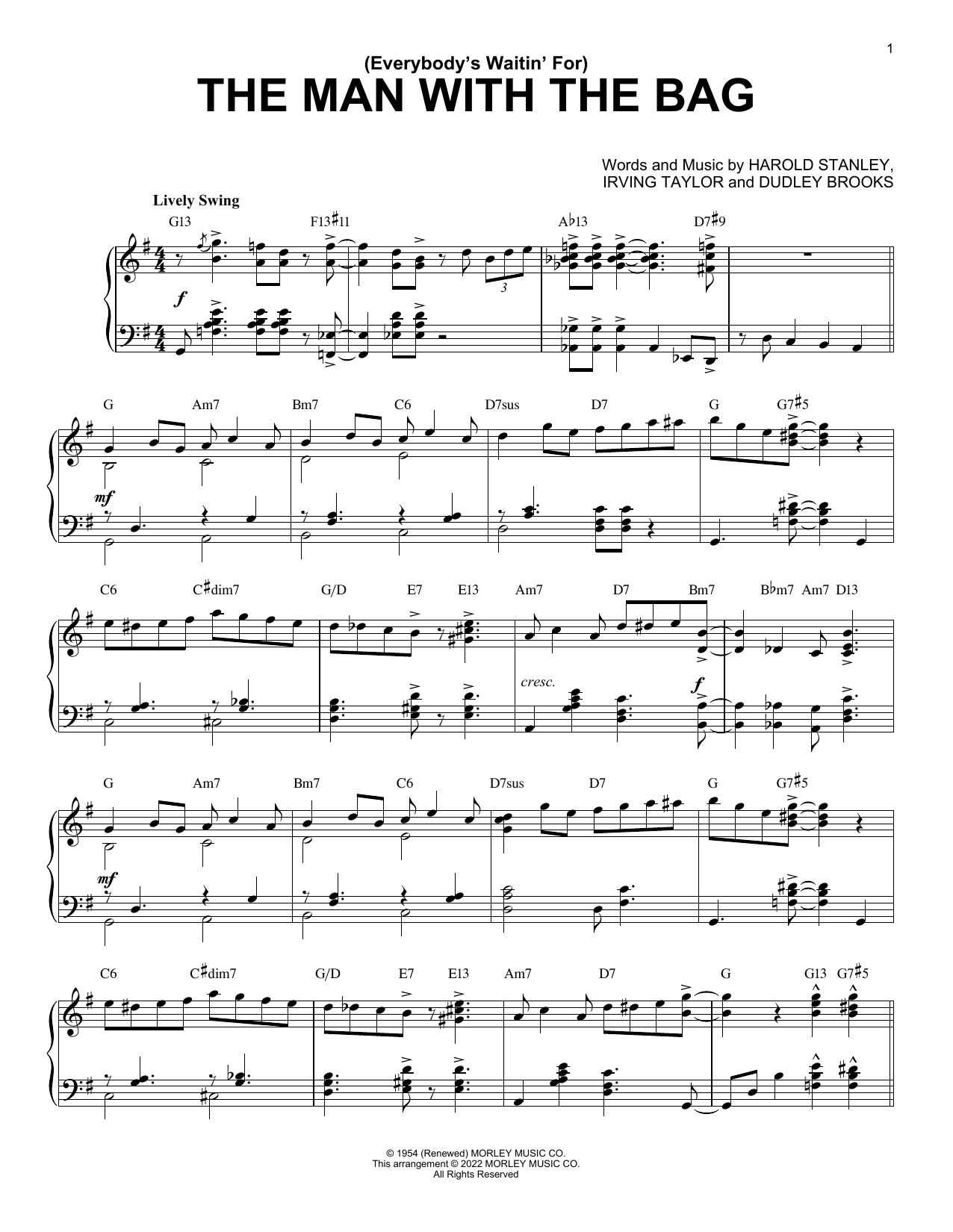 Produktbild zu: (Everybody's Waitin' For) The Man With The Bag [Jazz version] (arr. Brent Edstrom)