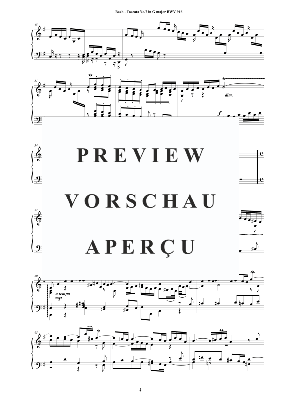 Produktgalerie: Seite 5 von 11 Toccata Nr. 7 G-Dur BWV 916, , Cembalo/Klavier Solo