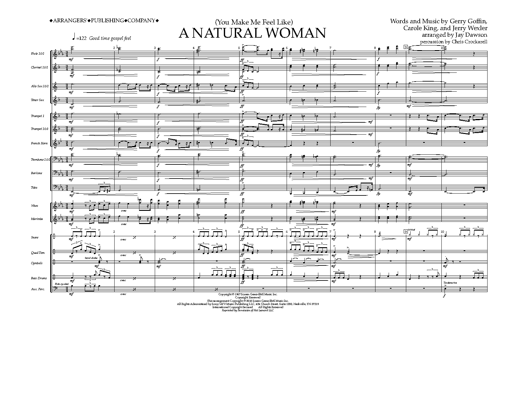 Product picture to: (You Make Me Feel Like) A Natural Woman (arr. Jay Dawson) - Full Score