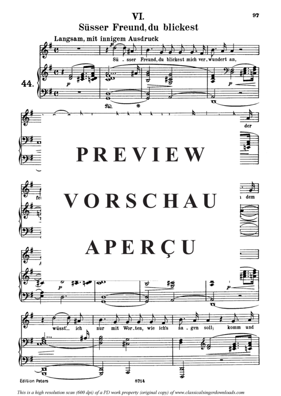 gallery: Süsser Freund, du blickest, Op.42 No.6 , , (Gesang mittel + Klavier)