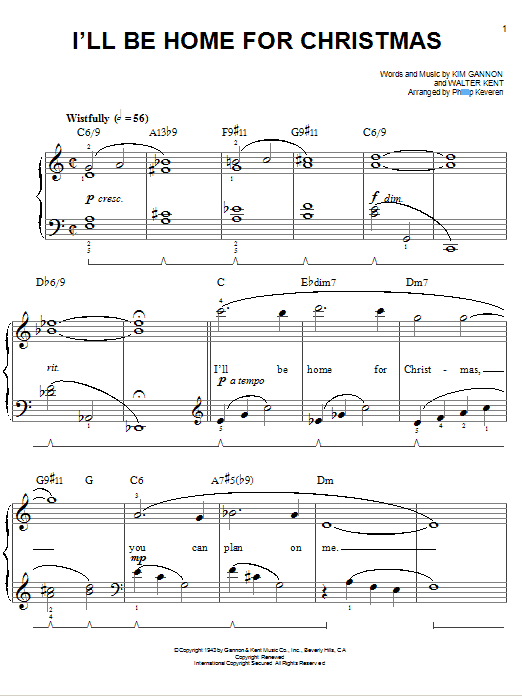 Product gallery: Page 1 of 1 I'll Be Home For Christmas [Jazz version] (arr. Phillip Keveren), Bing Crosby